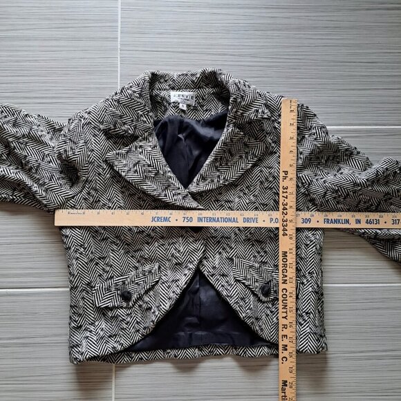 J'Envie Women's Size 6 Wool Blazer Jacket Cropped Lined Career Preppy - Picture 9 of 11